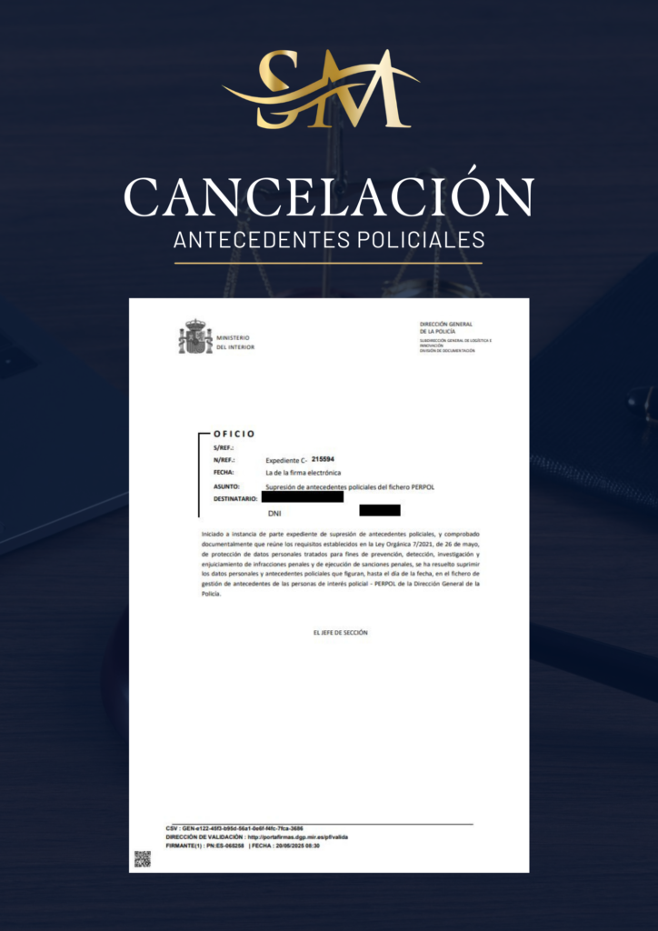 Cancelación de antecedentes policiales