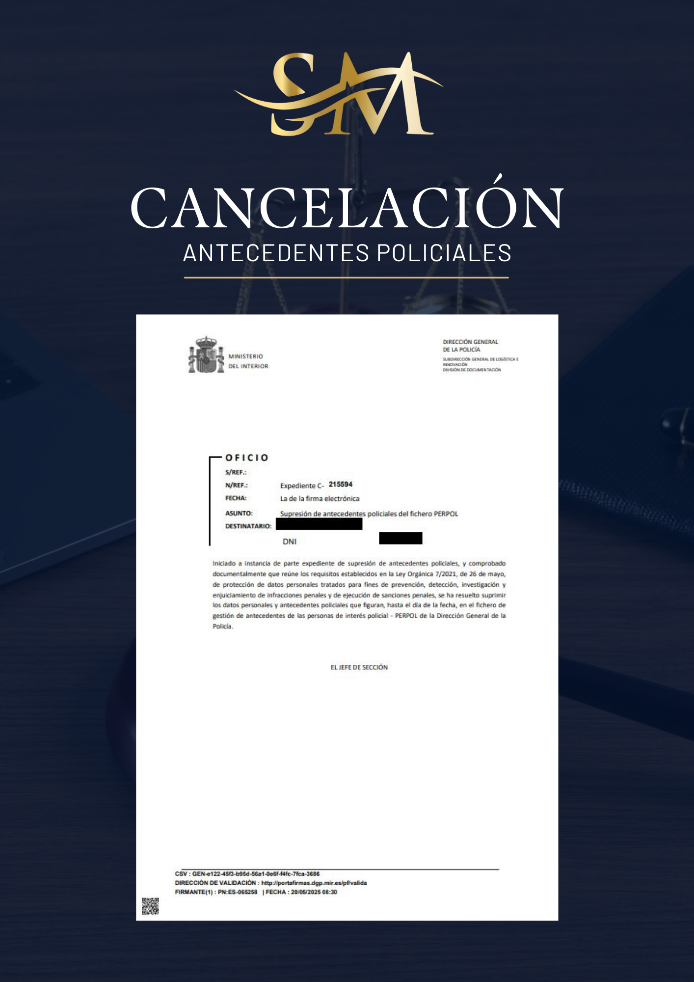 Cancelación de antecedentes policiales